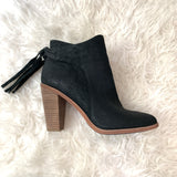 Vince Camuto Black Leather Booties with Tie Back- Size 9.5