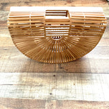 No Brand Bamboo Wooden Basket Handle Handbag