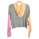 Colsie Gray/Pink/Peach Color Block Hooded Sweatshirt- Size M (sold out online, we have matching shorts)