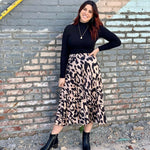 Sanctuary Animal Print Pleated Midi Skirt NWT- Size XS