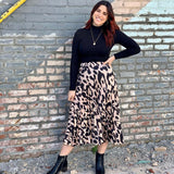 Sanctuary Animal Print Pleated Midi Skirt NWT- Size XS