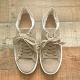Loft Khaki Fur Lined Sneakers- Size 7