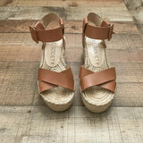 Sole Society Cognac Espadrille Sandals- Size 7