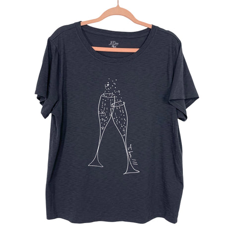 J.Crew Grey To Love Champagne Glass Top NWT- Size XL