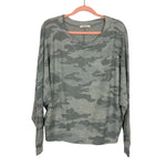 Enti Glamour Grey Camo Crewneck Top- Size S