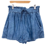 BCBGeneration Paperbag Waist with Front Lace Up Belt Jean Shorts- Size S