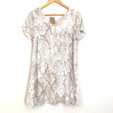 Vestique White Snakeskin Shift Dress NWT- Size S