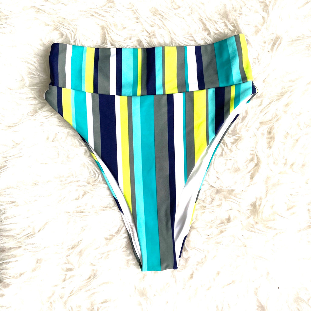 Aerie Striped High Cut Cheeky Bikini Bottoms- Size S (BOTTOMS ONLY) – The  Saved Collection