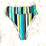 Aerie Striped High Cut Cheeky Bikini Bottoms- Size S (BOTTOMS ONLY)