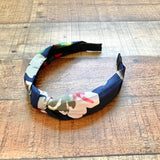 No Brand Navy Floral Pattern Knot Headband