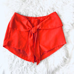 Jack by BB Dakota Red Orange Tie Front Belt Shorts- Size XS