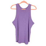 Amaryllis Heathered Lilac Ribbed Tank- Size 1X