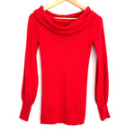 Worthington Red Ribbed Off the Shoulder Sweater NWT- Size XS