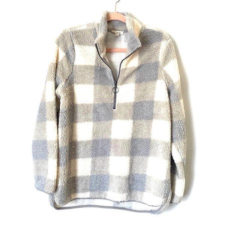 Como Blue Grey, Blue, and White Sherpa Pullover- Size L