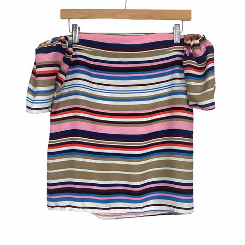 Blue Rain Multicolor Striped Off The Shoulder Top- Size S