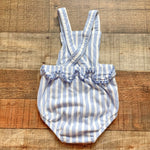 Carters Blue and White Striped Floral Overall Outfit-Size 9M