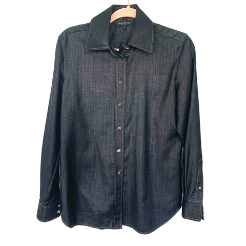 LAFAYETTE 148 Denim Wool Blend Button Up- Size S