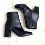 Qupid Black Leather Zip Up Booties- Size 8.5