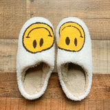 No Brand White/Yellow Smiley Face Slippers- Size 39-40 (US size 8-9)