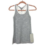 Lululemon Grey/White Striped Racerback Tank NWT- Size 4