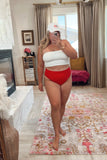 Aerie Red High Cut Cheeky Bikini Bottoms- Size XL (sold out online)