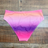 Pink Lily Hot Pink/Purple/Pink/Peach Ombre Bikini Bottoms- Size L (we have matching top, see notes)