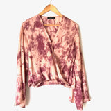 Blue Blush Pink Tie Dye Long Sleeve Top-Size S