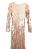 Lulus Rose Gold Sequins Long Sleeve Gown- Size S