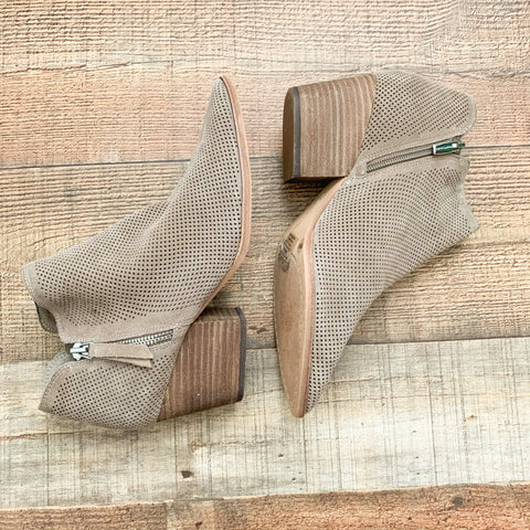 Vince Camuto Taupe Nethera Perforated Bootie- Size 9