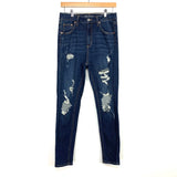 Wild Fable Dark Wash High Rise Distressed Skinny Jeans- Size 8 (Inseam 28")