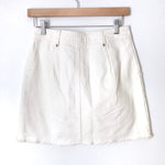 Vestique White Denim Distressed Hem Skirt- Size S