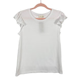 RD Style Rag White Ruffle Sleeves Top NWT- Size XS (see notes)