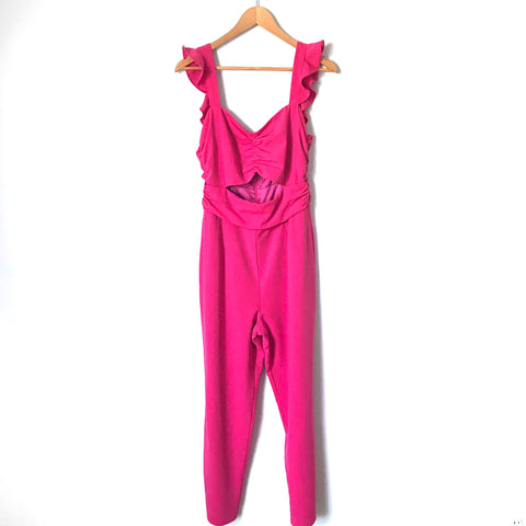 Lovers + Friends Hot Pink Front Cutout Jumpsuit- Size S