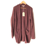 Love Tree Purple Chenille Cardigan NWT- Size S