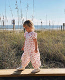 No Brand White/Pink Floral Jumpsuit- Size 2T (see notes)