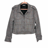 Heart N Crush White/Black Plaid Jacket- Size XL