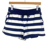 Maurices Blue/White Striped with Pockets and Drawstring Waist Terry Shorts- Size ~S (sold out, see notes)