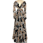 Vici x Nordstrom Black and Tan Palm Print Side Cutout Dress NWT- Size S