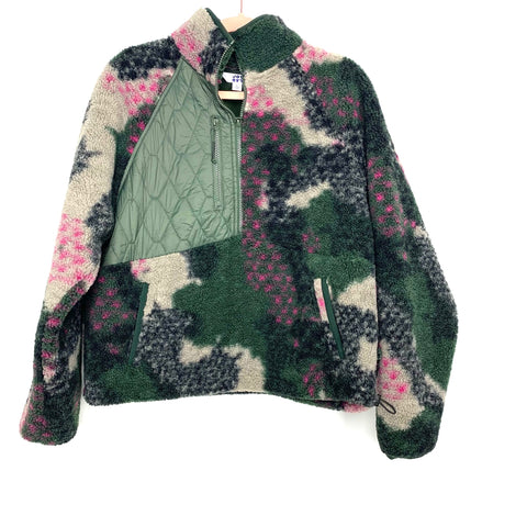 JoyLab Camo Print 1/2 Zip Sherpa Pullover Sweatshirt NWT- Size L (Sold out online)