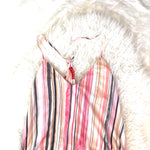 Josie Pink Striped Cotton Two Piece Pajama Set- Size S