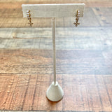 No Brand Gold CZ Dangle Cross Earrings