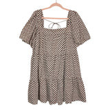 Abercrombie & Fitch Brown Pattern Angel Sleeve Trapeze Mini Dress- Size XL (sold out online)