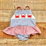 Southern Sunshine Red/White/Blue Crab Smocked Swimsuit- Size 18M