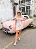 Simplee Floral Front Tie and Sleeve Dress- Size S