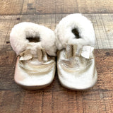 Freshly Picked Gold Faux Fur Moccasins- Size 4