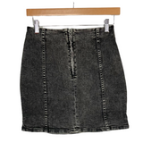 Le Lis Black Denim Back Zipper Skirt NWT- Size S