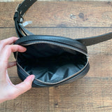 No Brand Black Vegan Leather Belted Fanny Pack- Size XL (LIKE NEW)