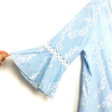 Lilly Pulitzer Blue and White Striped Floral Print Dress- Size XL (see notes)