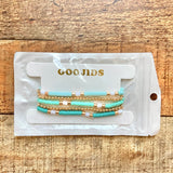 GOOJIDS Light Green Surfer & Gold Stackable Bracelet