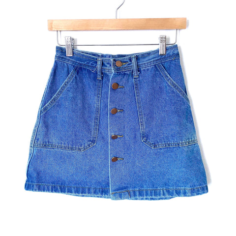 Fashion Jeans Button up Denim Skirt- Size M